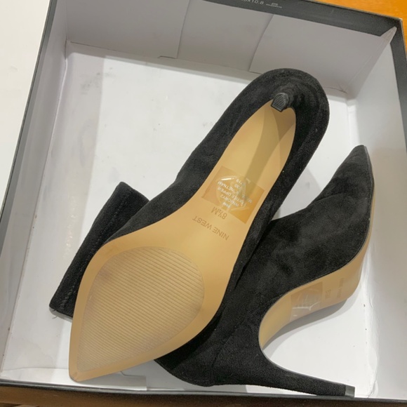 NINE WEST Jory 2 Stretch Booties Pointed toe Stiletto Heel Black Ankle Boots 8.5 - Picture 7 of 10